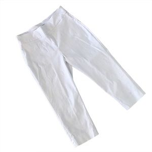 Simon Chang White Pull-On Capri Pants, Size 10